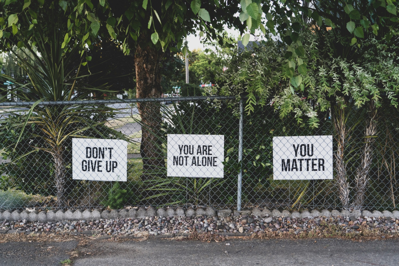 Hand-painted encouragement signs reading Don't Give Up and You Matter, for depression counseling in Longwood FL