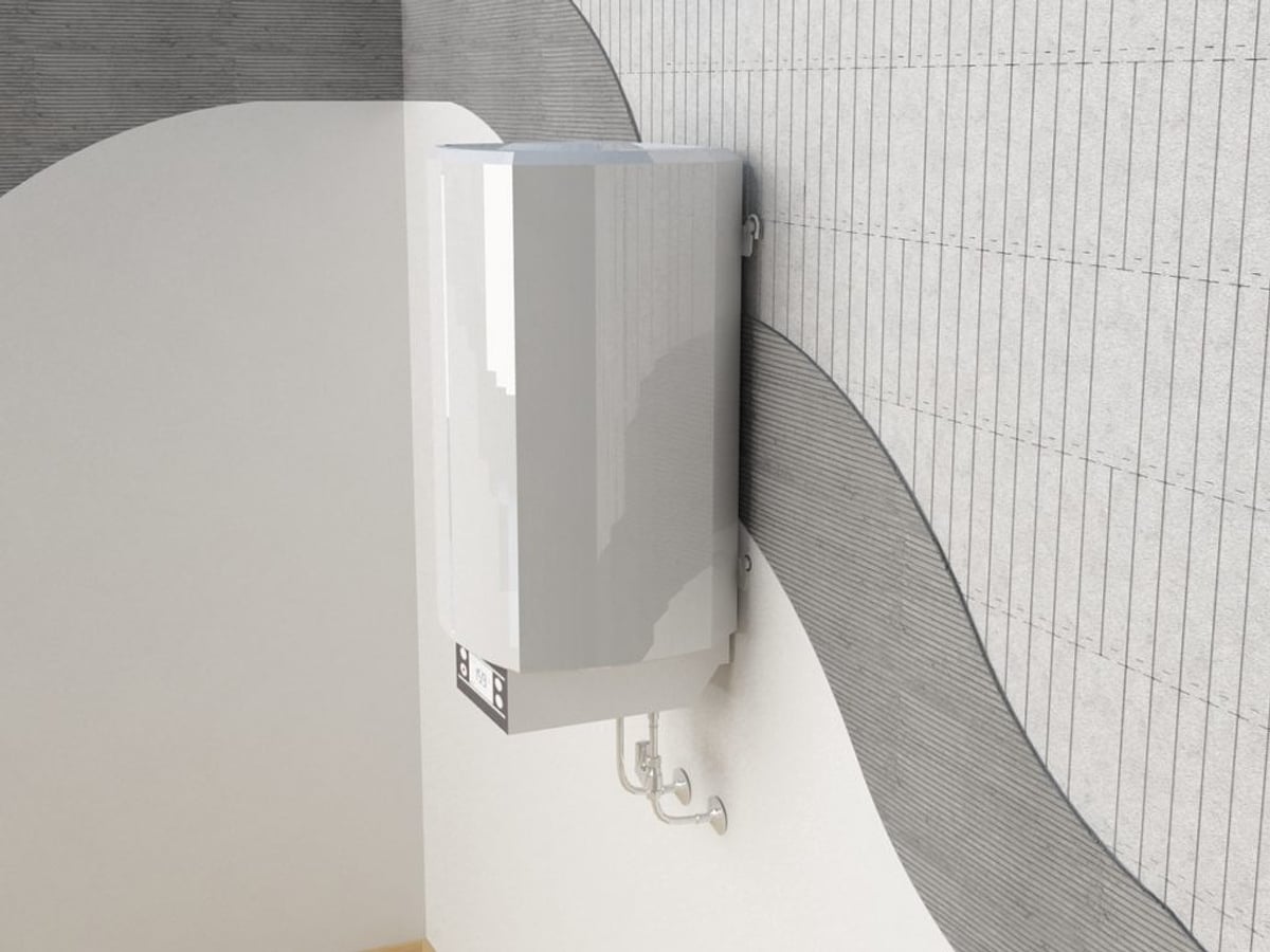 Boiler kinnitatud termoplokkidest seinale
